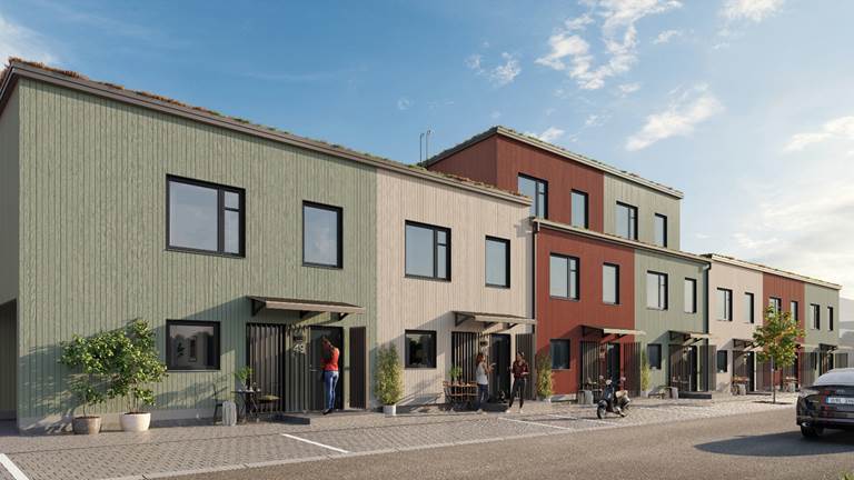 Brf Fyrklövern sett från gatan